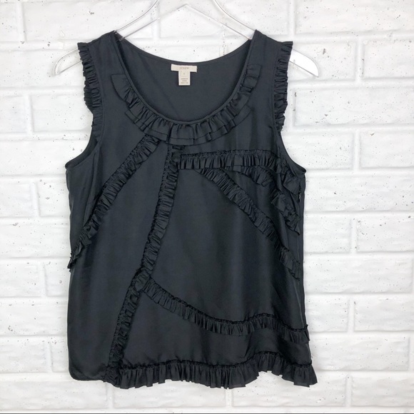 J. Crew Tops - JCREW Ruffled silk sleeveless blouse